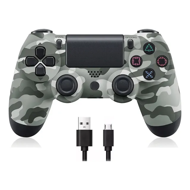 Joystick Control Inalámbrico Compatible Con Ps4 Y Play 4 , Camuflado Color Gris