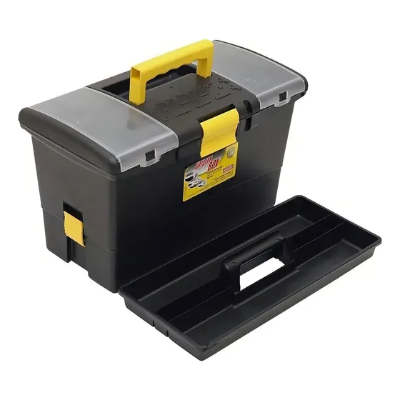 Caja de herramientas Cf-26 São Bernardo con organizador, color negro