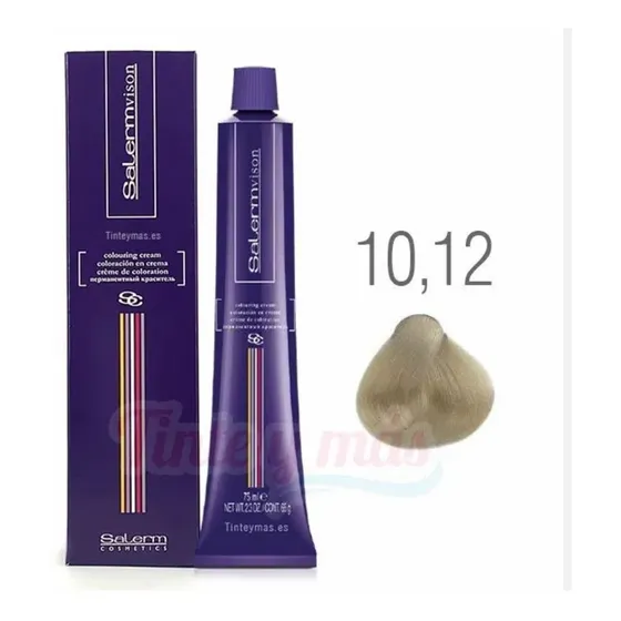 Tinte Salerm 10,12 Rubio Platino Perlado 60ml Con Su Agua 