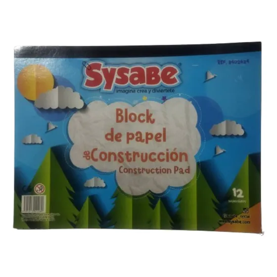 Set 02 Block Cartulina De Construcción Sysabe ( 12 Hojas )