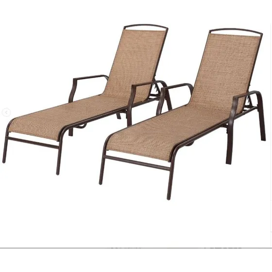 Sillas Reclinables De Acero Para Exteriores Set De 2