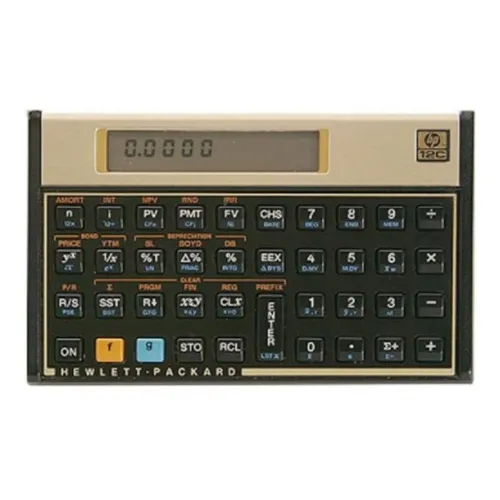 Calculadora financiera HP 12C F2230A color dorado