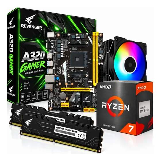 Kit Upgrade Gamer Ddr4 - Ryzen 7 1700 / Placa Mãe / 16gb Ram