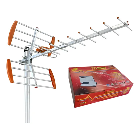 Antena Exterior + Booster Tv Digital Full Hd Gris