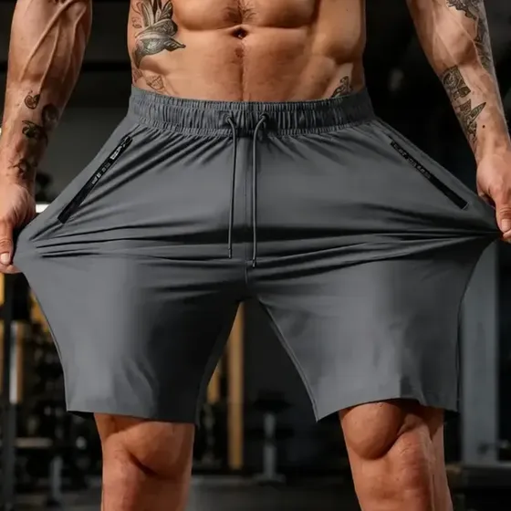 Bermuda Masculina Slim Fit De Poliamida Esportiva Fitness