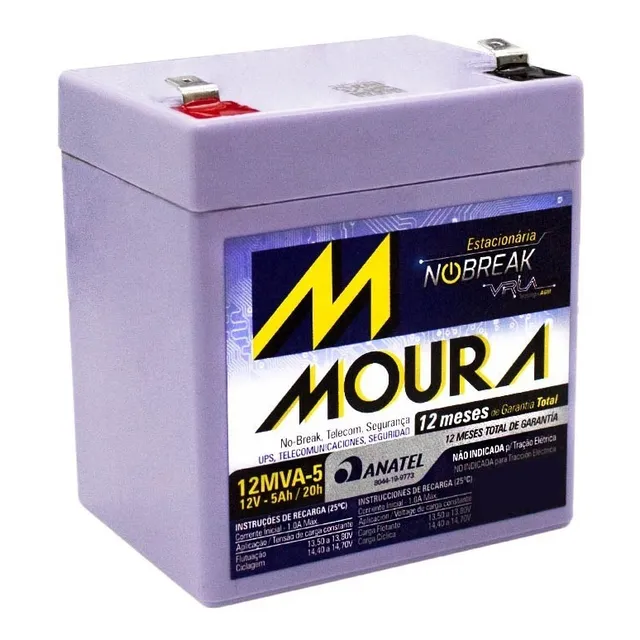 Batería Recargable Sellada 12v 5ah Moura 12mva-5 Ups Alarmas