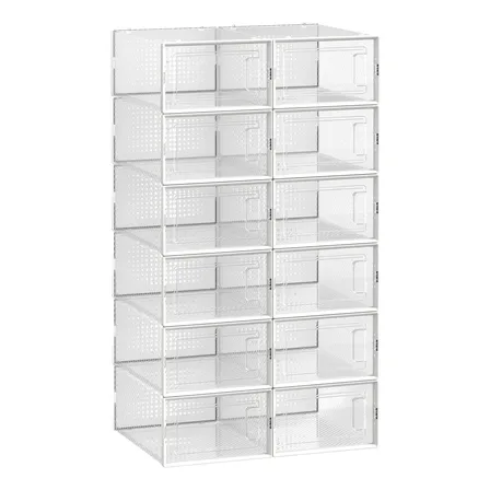 Caixas Organizadoras Para Tênis, Empilháveis 12 Unidades Branco