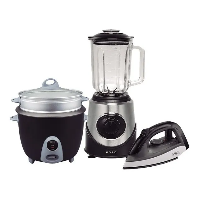 Combo Bord: Licuadora 1.5l, Plancha, Arrocera 1.5l