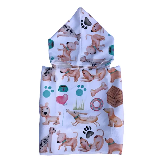 Tallón Con Capucha Niños Tipo Ponchito Estampado 50x50cm