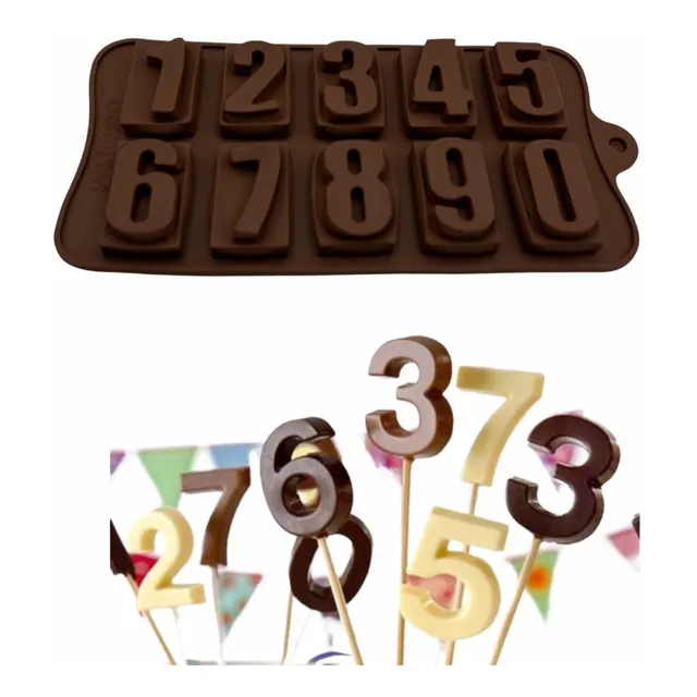 Molde Silicona Bombones De Numeros 