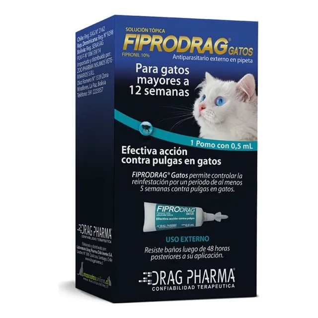 Fiprodrag Pipeta Gato +12 Semanas Drag Pharma