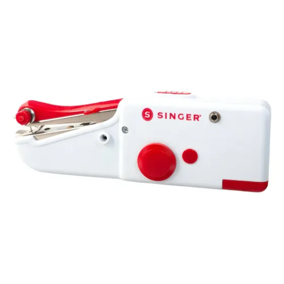 Mini máquina de coser de mano Singer portable color blanco/rojo