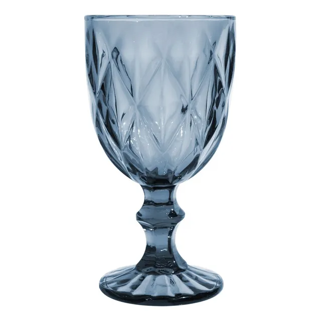 Copas Vidrio Vino Tinto Labrada Agua Cristal 245 Ml Vittori Azul Cobalto/24 Piezas