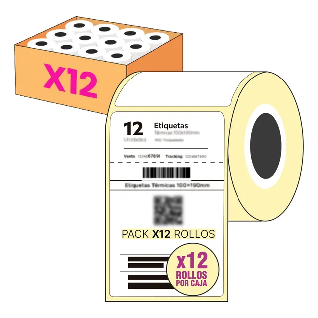 Etiquetas Mercado Envios 100 X 190 - Godex X12 Rollos
