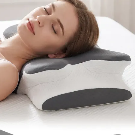Ehomfory Travesseiro Cervical Suporte Espuma Viscoelástica Cinza-escuro