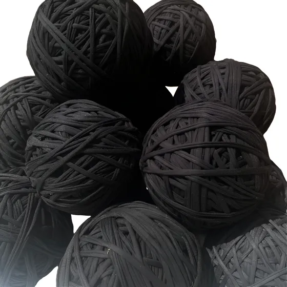 Totoras Ovilladas Color Negro X8kg / Hilo Parejo Y Premium