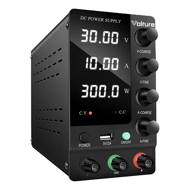 Fuente De Laboratorio 30v 10a 300w Volture + Set Accesorios