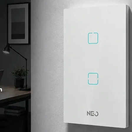 Interruptor Inteligente Zigbee Alexa google 2 Botões 4x2 Bivolt Branco Cod: 291990509 Neo Avant