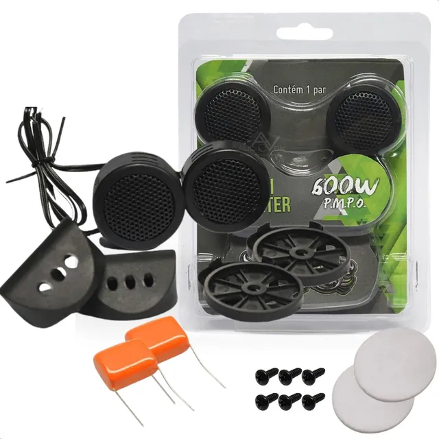 Kit Mini Tweeter Universal Som Automotivo Porta Painel