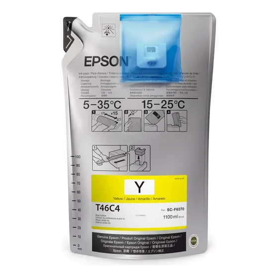Tinta de sublimação Epson Uc Ds, 1100 ml, tinta amarela Sc F6370/9470/9470h