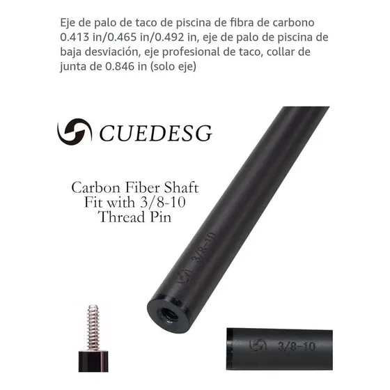 Taco De Pool Fibra De Carbono Marca Cuedesg