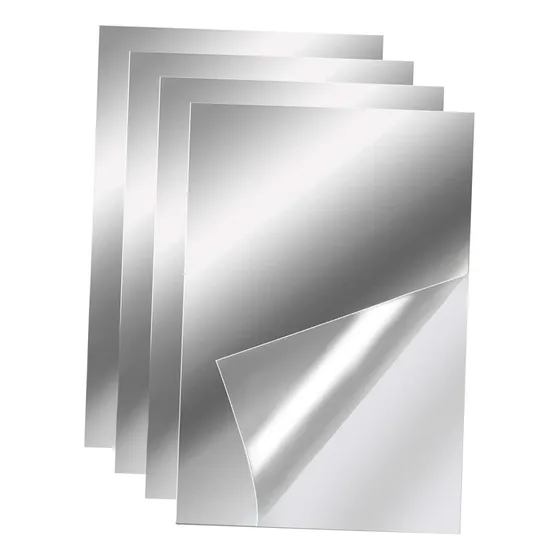4 Uds Pegatinas De Pared Flexibles Hojas De Espejo 15cmx25cm