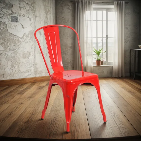 Silla de comedor Lumax Tolix color rojo