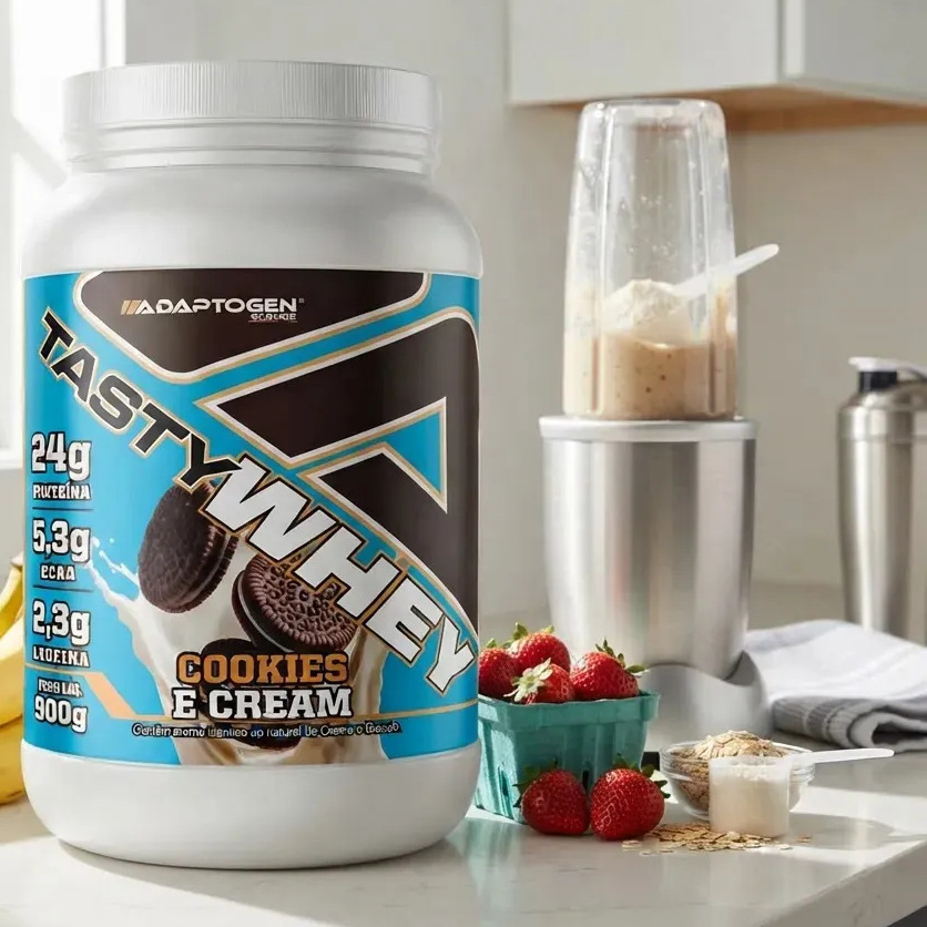 Proteína Adaptogen Science Tasty Whey Gourmet em pó sabor Biscoitos x 900g