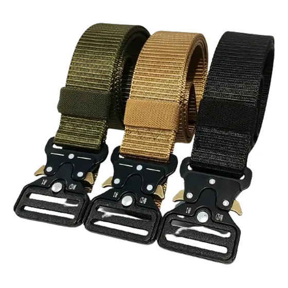 Kit 3 Cintos Tatico Nylon Fivela Trava Rapida Reforçado Top Cor Sortidos Desenho Do Tecido Lisa Tamanho 125