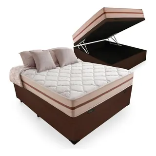 Cama Box C/ BaĂș ViĂșva + ColchĂŁo De Mola Ensacada 64x188x128 Cor Marrom Cama Box C/ BaĂș ViĂșva + ColchĂŁo De Mola Ensacada 64x188x128 Cor Marrom