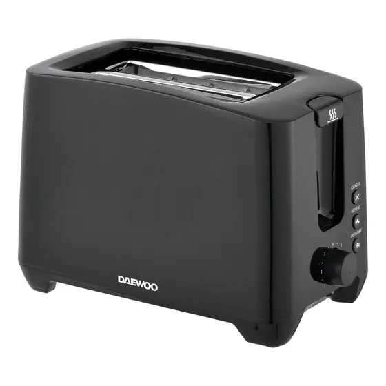 Tostadora 2 Panes Ranura Ancha Descongela Daewoo Dst-6553 Color Negro
