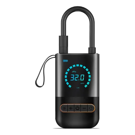 Bomba de Ar Elétrica Portátil B&G Para Carro, Moto e Bicicleta Com Calibrador Pneu Automotiva