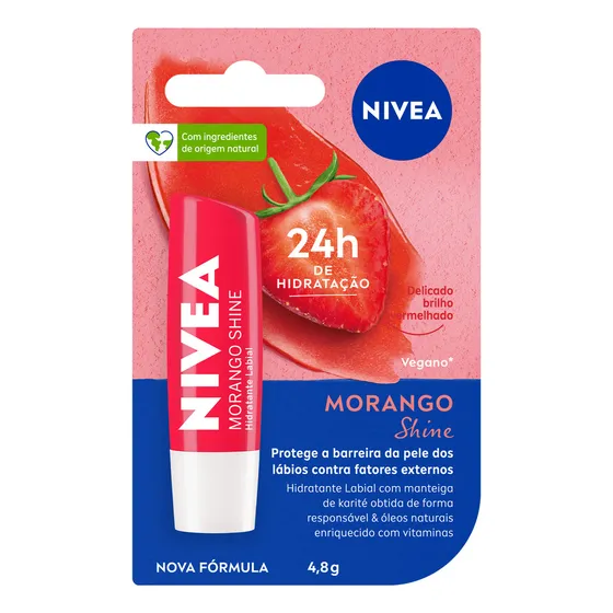 Protector Labial Morango Shine Nivea Blister 4,8g