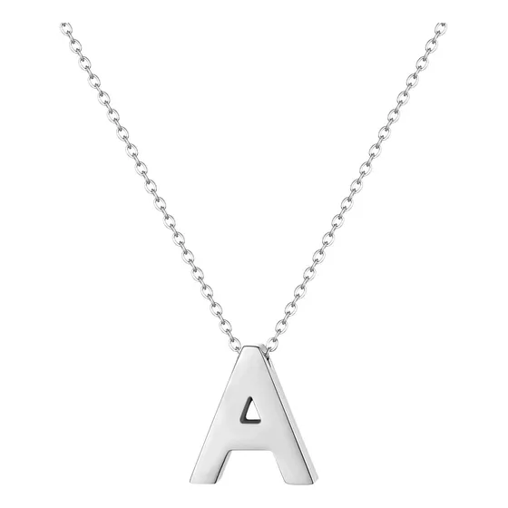 Collar Cadena Y Dije Letra De Acero Quirúrgico 