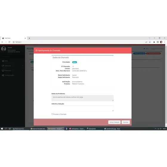 Sistema De Abertura De Chamadas Em Delphi E Intraweb
