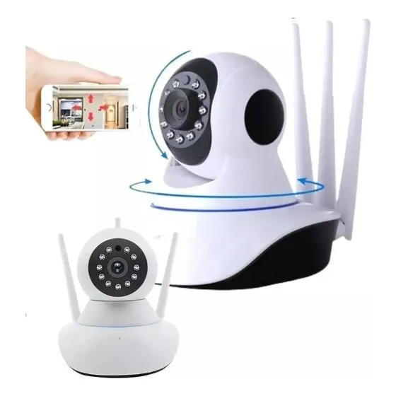 Cámara Robótica Seguridad Wifi 3 Antenas Audio Video 1080p