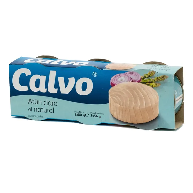 Atún Claro Al Natural Calvo 80 Grs Pack X3