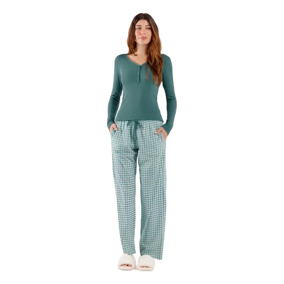 Pijama Feminino Longo Cor Com Amor