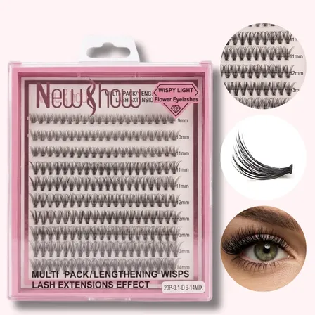 Extensão De Cilios Tufinho Kit Postiços 4d 3d Volume Mix Preto D 1 Cm