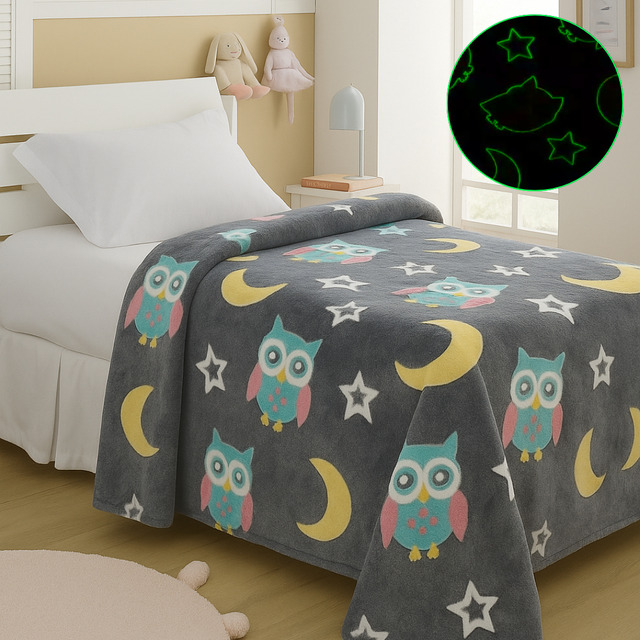Manta Casal Brilha No Escuro Cobertor Infantil Fluorescente Manta Casal Brilha No Escuro Cobertor Infantil Fluorescente