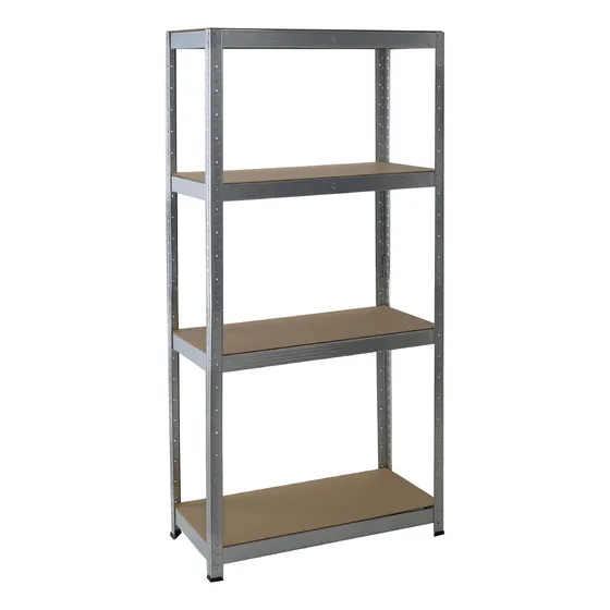 Estante Organizador Anaquel de Acero Inoxidable y MDF Medidas 152x75x35 cm Color Aluminio/Madera ES4N152GAMDF