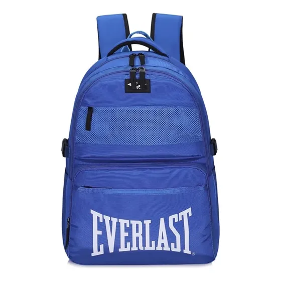 Mochila Everlast Con Bolsillo Portanotebook Color Azul Diseño De La Tela Lisa