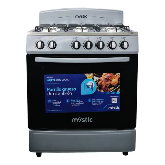 Cocina A Gas Agata 6 Hornillas (30 ) Silver Mystic