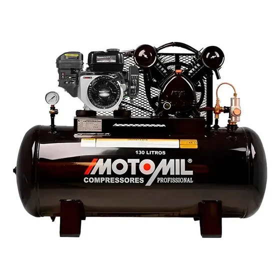 Compressor Ar Motor Gasolina 7 Hp 15 Pés 130 Litros Motomil