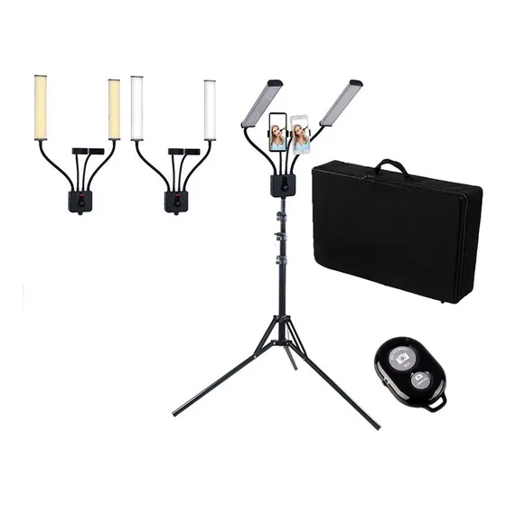 Doble Brazo De Luz Led Con Control Remoto Y Tripie Portatil