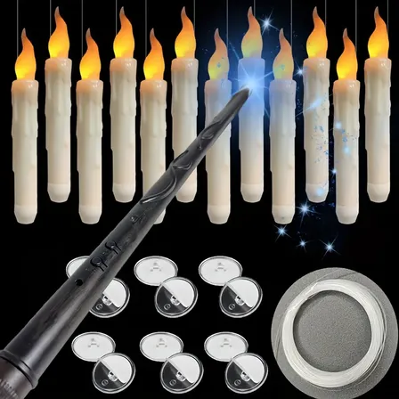 Velas Flutuantes Led Sem Chama 12 Peças C/controle 1 Magic Wand + 12pcs Candle Lights