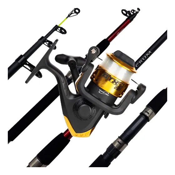 Combo Pesca Variada Caña Telescópica Inicial Reel Nylon 