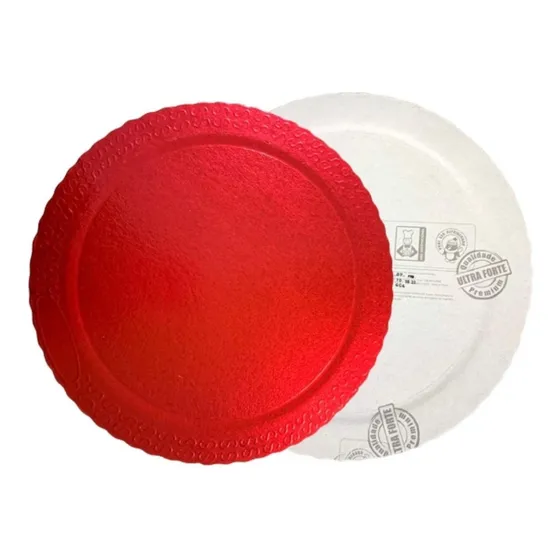10 Discos Base Torta Cakeboard  Redondo Ultrafest 35cm Rojo