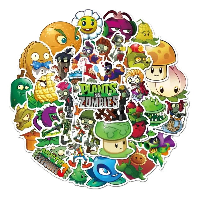 Set 100 Stickers De Plantas Vs Zombies - Pegatinas