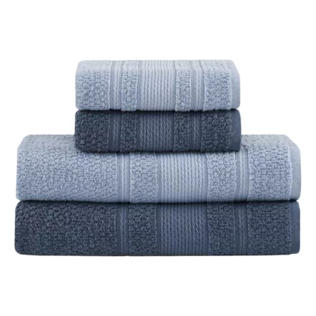 Jogo De Toalhas Buddemeyer Bella Extra Soft Banho 4 Peças Azul Claro/azul Marinho Jogo De Toalhas Buddemeyer Bella Extra Soft Banho 4 Peças Azul Claro/azul Marinho